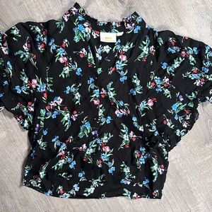 Maeve Aveiro Flutter-Sleeved Buttondown